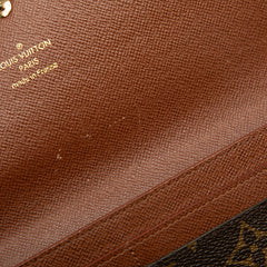 ルイ ヴィトン モノグラム ポルトフォイユ ルイーズ 長財布 M60460 ブラウン PVC レザー レディース LOUIS VUITTON 【中古】