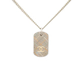 シャネル ココマーク ドッグタグ チェーン ネックレス ペンダント P05 シルバー マルチカラー メタル レディース CHANEL 中古