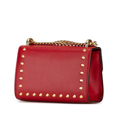 グッチ パドロック スタッズ チェーン ショルダーバッグ 432182 レッド レザー レディース GUCCI 中古