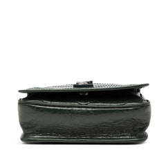サンローラン YSL ニキ Vステッチ 斜め掛け チェーンショルダーバッグ 583103 カーキ レザー レディース SAINT LAURENT 【中古】