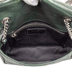 サンローラン YSL ニキ Vステッチ 斜め掛け チェーンショルダーバッグ 583103 カーキ レザー レディース SAINT LAURENT 【中古】