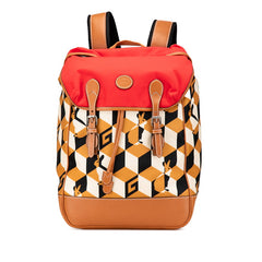 グッチ インターロッキングG リュック バックパック 696013 ブラウン ベージュ レッド ナイロン レザー レディース GUCCI 【中古】