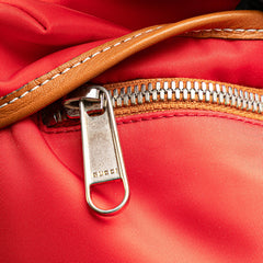 グッチ インターロッキングG リュック バックパック 696013 ブラウン ベージュ レッド ナイロン レザー レディース GUCCI 【中古】