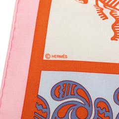 エルメス カレ90 GEOMETRIE CRETOISE クレタの幾何学 スカーフ ピンク マルチカラー シルク レディース HERMES 中古