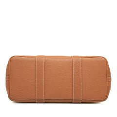 エルメス ガーデンパーティーTPM ハンドバッグ イエロー ブラウン シルバー金具 トワルオフィシエ ネゴンダ レディース HERMES 【中古】