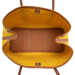 エルメス ガーデンパーティーTPM ハンドバッグ イエロー ブラウン シルバー金具 トワルオフィシエ ネゴンダ レディース HERMES 【中古】