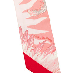 エルメス ツイリー Cheval Phoenix 馬と不死鳥 スカーフ 新タグ ピンク シルク レディース HERMES 【中古】
