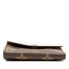 ルイ ヴィトン モノグラム ポルトフォイユ ゾエ 三つ折り財布 コンパクトウォレット M62933 ブラウン ローズバレリーヌ PVC レザー レディース LOUIS VUITTON 【中古】