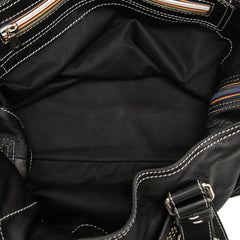 クロエ ロゴ スタッズ トートバッグ ハンドバッグ ブラック レザー レディース Chloe 【中古】