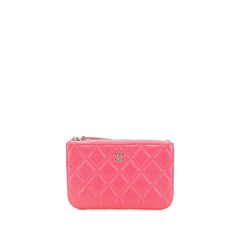 シャネル マトラッセ ココマーク ポーチ ピンク キャビアスキン レディース CHANEL 【中古】