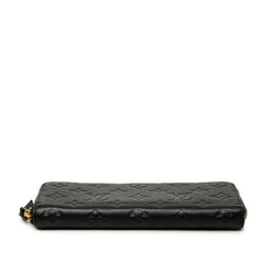 ルイ ヴィトン モノグラム アンプラント ポルトフォイユ クレマンス ラウンドファスナー 長財布 M60171 ノワール ブラック レザー レディース LOUIS VUITTON 中古