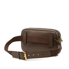 グッチ 100周年記念 ロゴ ウエストバッグ ボディバッグ 602695 ブラウン レザー レディース GUCCI 中古