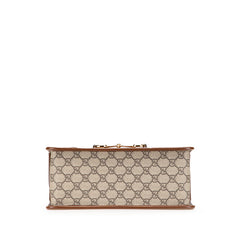 グッチ GGスプリーム ホースビット ハンドバッグ 627323 ブラウン ベージュ PVC レザー レディース GUCCI 【中古】
