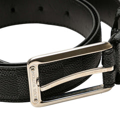 ルイ ヴィトン ダミエ グラフィット サンチュール フォース ベルト 95/38 M9636 ブラック シルバー PVC メタル メンズ LOUIS VUITTON 【中古】