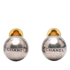シャネル ヴィンテージ ロゴ ボール モチーフ イヤリング シルバー メタル レディース CHANEL 【中古】