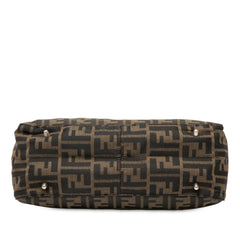 フェンディ ズッカ ハンドバッグ ブラウン キャンバス レザー レディース FENDI 【中古】