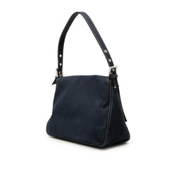 フェンディ マンマバケット ショルダーバッグ ワンショルダー ブルー キャンバス レディース FENDI 【中古】