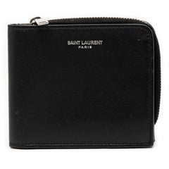 サンローラン イースト ウエスト 二つ折り財布 コンパクトウォレット 556268 ブラック レザー メンズ SAINT LAURENT 【中古】