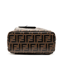 フェンディ ズッカ リュック バックパック 8BZ038 ブラウン ブラック レザー レディース FENDI 【中古】