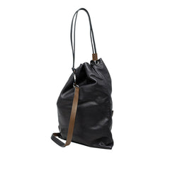 サルヴァトーレフェラガモ ロゴ ショルダーバッグ ブラック ブラウン レザー レディース Salvatore Ferragamo 【中古】