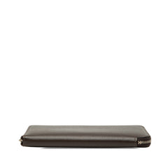 エルメス アザップロング シルクイン ラウンドファスナー 長財布 ダークブラウン系 ヴォーエプソン レディース HERMES 【中古】