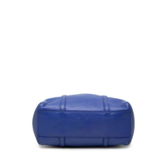 バレンシアガ ロゴプリント エブリデイ トート トートバッグ ショルダーバッグ 2WAY ブルー レザー レディース BALENCIAGA 中古