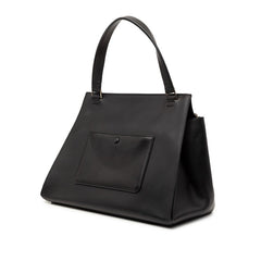 セリーヌ エッジ ミディアム トートバッグ ブラック レッド レザー ハラコ レディース CELINE 【中古】