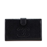 シャネル ココマーク 長財布 ブラック キャビアスキン レディース CHANEL 【中古】