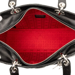 ディオール カナージュ レディディオール ハンドバッグ ショルダーバッグ 2WAY ブラック ラムスキン レディース Dior 【中古】