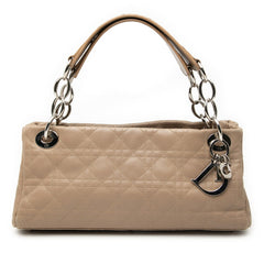 ディオール カナージュ レディディオール イーストウエスト ハンドバッグ チェーン ロゴチャーム ベージュ レザー レディース Dior 【中古】