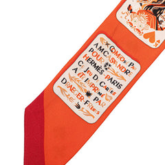 エルメス ツイリー JEU DE CARTES ジュードカルト カードゲーム トランプ柄 スカーフ オレンジ マルチカラー シルク レディース HERMES 【中古】