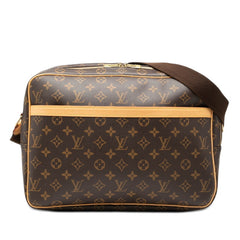 ルイ ヴィトン モノグラム リポーターGM 斜め掛け ショルダーバッグ M45252 ブラウン PVC レザー レディース LOUIS VUITTON 【中古】