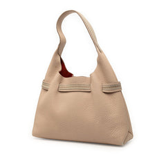 サルヴァトーレフェラガモ ロゴ ステッチ トートバッグ ショルダーバッグ AF-21.4919 ベージュ レザー レディース Salvatore Ferragamo 【中古】