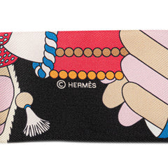 エルメス ツイリー チャーム La Patisserie Francaise パティスリー フランセーズ スカーフ ブラック マルチカラー シルク レディース HERMES 【中古】