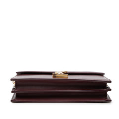 サンローラン カサンドラ YSLロゴ チェーン ショルダーバッグ 532750 ボルドー系 レザー レディース SAINT LAURENT 中古