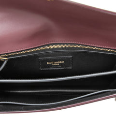 サンローラン カサンドラ YSLロゴ チェーン ショルダーバッグ 532750 ボルドー系 レザー レディース SAINT LAURENT 中古