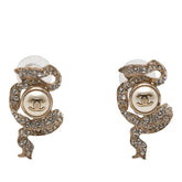 シャネル ココマーク パール リボン モチーフ ピアス 18C ゴールド メッキ ラインストーン レディース CHANEL 【中古】