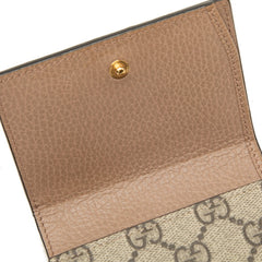 グッチ GGスプリーム GGマーモント 二つ折り財布 598587 ベージュ ブラウン PVC レザー レディース GUCCI 【中古】