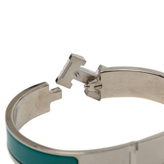 エルメス クリックH PM エナメルブレスレット バングル シルバー グリーン メタル レディース HERMES 【中古】