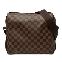 ルイ ヴィトン ダミエ ナヴィグリオ 斜め掛け ショルダーバッグ N45255 ブラウン PVC レザー レディース LOUIS VUITTON 中古