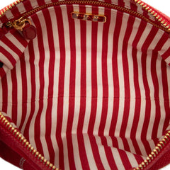 プラダ カナパ ロゴ ポーチ 1NA693 レッド キャンバス レディース PRADA 【中古】