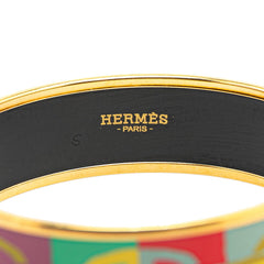 エルメス エマイユGM 七宝焼き シェーヌダンクル バングル ゴールド マルチカラー メッキ レディース HERMES 【中古】
