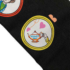 エルメス ツイリー Tea Time スカーフ ブラック マルチカラー シルク レディース HERMES 【中古】