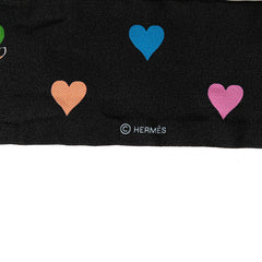 エルメス ツイリー Tea Time スカーフ ブラック マルチカラー シルク レディース HERMES 【中古】