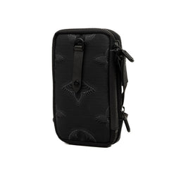 ルイ ヴィトン 3Dモノグラム ダブル フォンポーチ ショルダーバッグ M80141 ブラック ナイロン レディース LOUIS VUITTON 中古