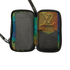ルイ ヴィトン 3Dモノグラム ダブル フォンポーチ ショルダーバッグ M80141 ブラック ナイロン レディース LOUIS VUITTON 中古
