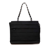 サルヴァトーレフェラガモ ヴァラ チェーン ハンドバッグ トートバッグ AU-21 6688 ブラック キャンバス レザー レディース Salvatore Ferragamo 【中古】