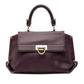 サルヴァトーレフェラガモ ガンチーニ ソフィア ハンドバッグ FZ-21 D356 パープル レザー レディース Salvatore Ferragamo 【中古】