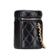 シャネル マトラッセ ココマーク チェーン ショルダーバッグ バニティバッグ ブラック ラムスキン レディース CHANEL 【中古】