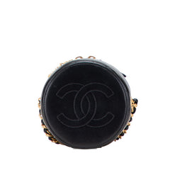 シャネル マトラッセ ココマーク チェーン ショルダーバッグ バニティバッグ ブラック ラムスキン レディース CHANEL 【中古】